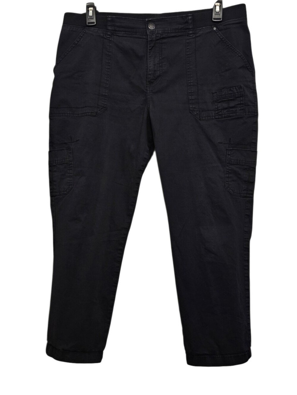Lee Black Cropped Cargo Pants with Utility Pockets